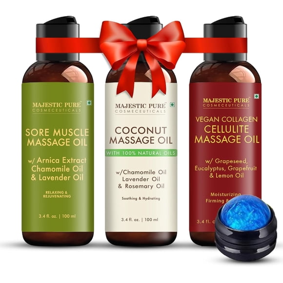 Set de aceites de masaje Majestic Pure Refreshing Relaxing 100 ml x3