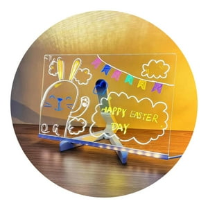 Fliperex - Pizarra Magica Luz Led Acrilica Transparente Para Dibujo Blanco