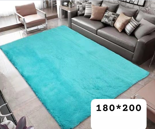 Mundo Shopping - Alfombras Peludas 180X200 Cm Color Turquesa