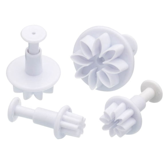 Set Cortador Flor 4 Piezas Plástico Blanco