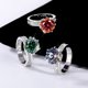 thumbnail image 2 of Anillos de Diamante de Moissanita de 3 Uds para Mujer Rojo/verde/amarillo Corte Redondo Color D VVS1 Anillos de Compromiso Moissanita Aniversario Promesa Anillos de Boda Regalos para Esposa con, 2 of 9
