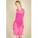 thumbnail image 1 of Vestido Midi De Malla Fruncida Con Cordón Lateral, 1 of 2