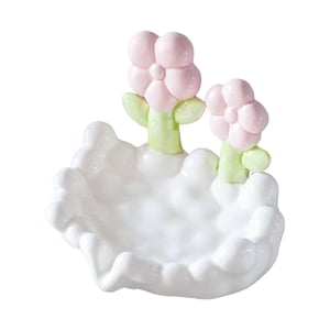 Bothyi - Contenedor De Jabón, Caja Para Baño, Sin Perforaciones, Suave, Con Forma De Flor De Dibujos Animados, Jabonera, Flor Blanca