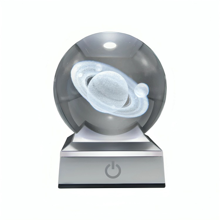 Genérico - Bola De Cristal Led Rgb Diseños 3D Multicolor Saturno