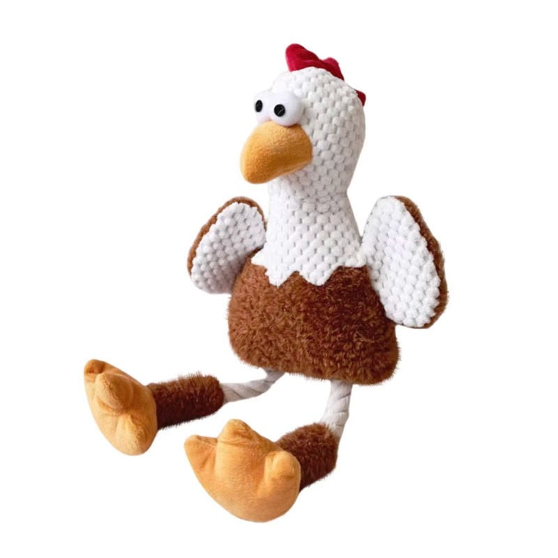 Peluche Juguete Chillon Para Perro Mordedor Con Cuerdas Diseño Gallina
