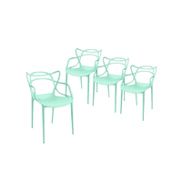 Habita2 Chile - Pack 4 Sillas Comedor Y Terraza Master Polipropileno - Menta