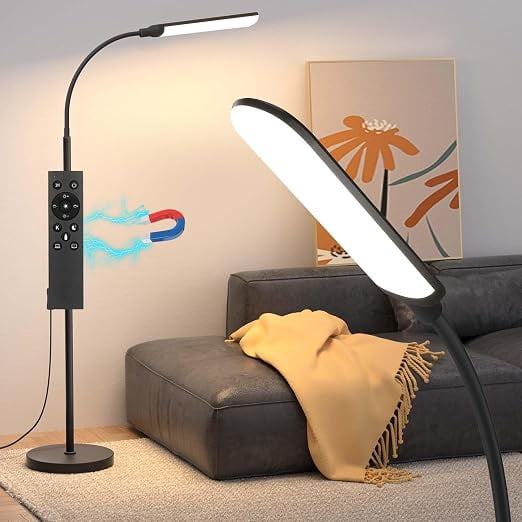 Lámpara de pie LED, lámpara de pie súper brillante de 18 W para sala de estar, lámpara de pie ajustable de colores continuos y brillo