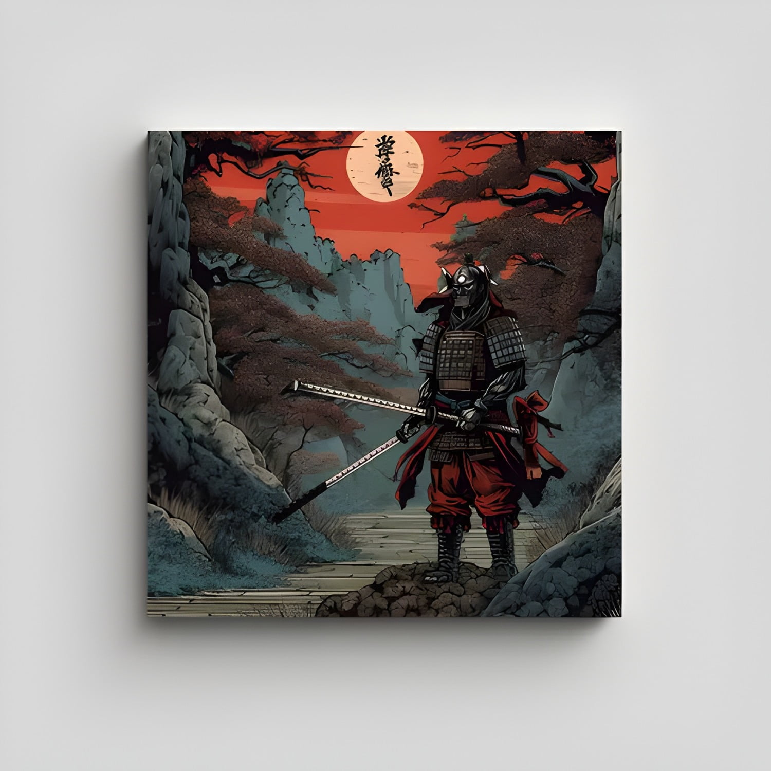 Genérico - Cuadro Samurái Japonés Ukiyo-e 50x50 Cm