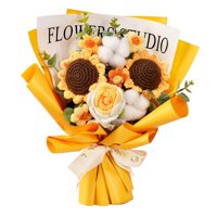 Bothyi - Ramo De Flores De Crochet Terminado, Regalo Para El Día De La Madre, Aniversario, Boda, Amarillo