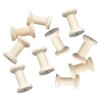 Magideal - 10 Piezas De Carretes De Hilo, Bobinas De Madera Vacías, Carretes De Madera Pequeños De 2 Pulgadas Para Manualidades, Para Bordar, Envolver, Máquinas Madera Clara