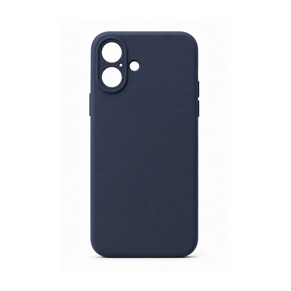 Carcasa de Silicona para iPhone 16 Plus Azul Marino con Interior de Microfibra