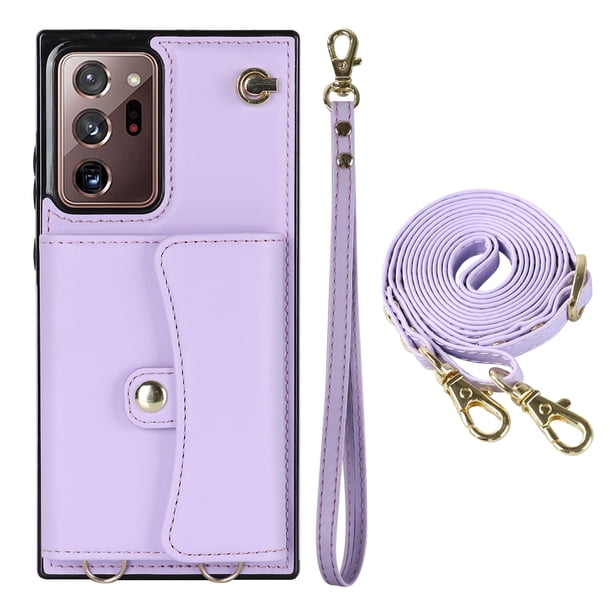 Crossbody PU Leather Phone Case For Samsung Galaxy S23 S22 Plus Note 20 Ultra Wallet Card Slots Magnetic Lanyard Cover