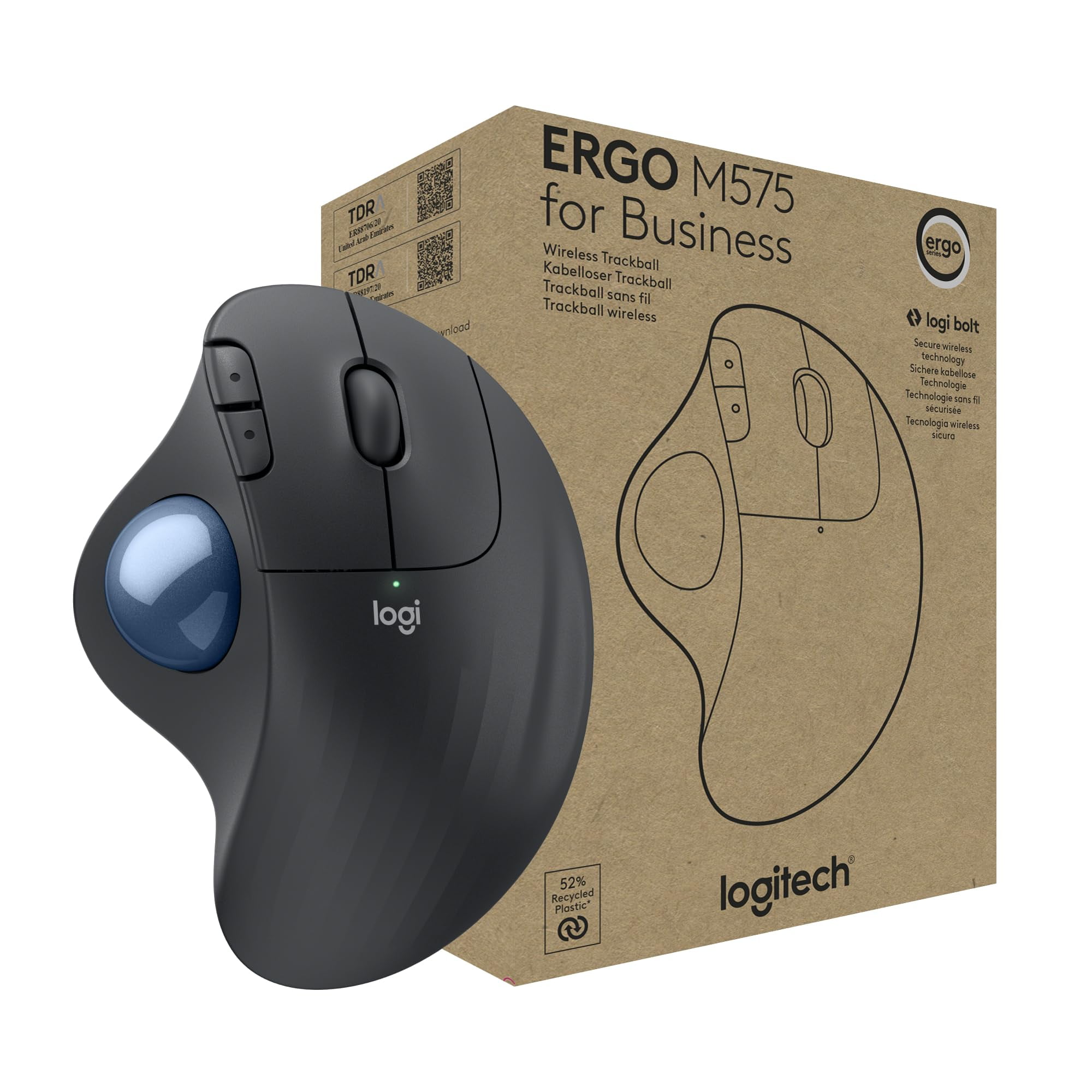 Trackball Inalámbrico Logitech Ergo M575 Para Negocios Graphite