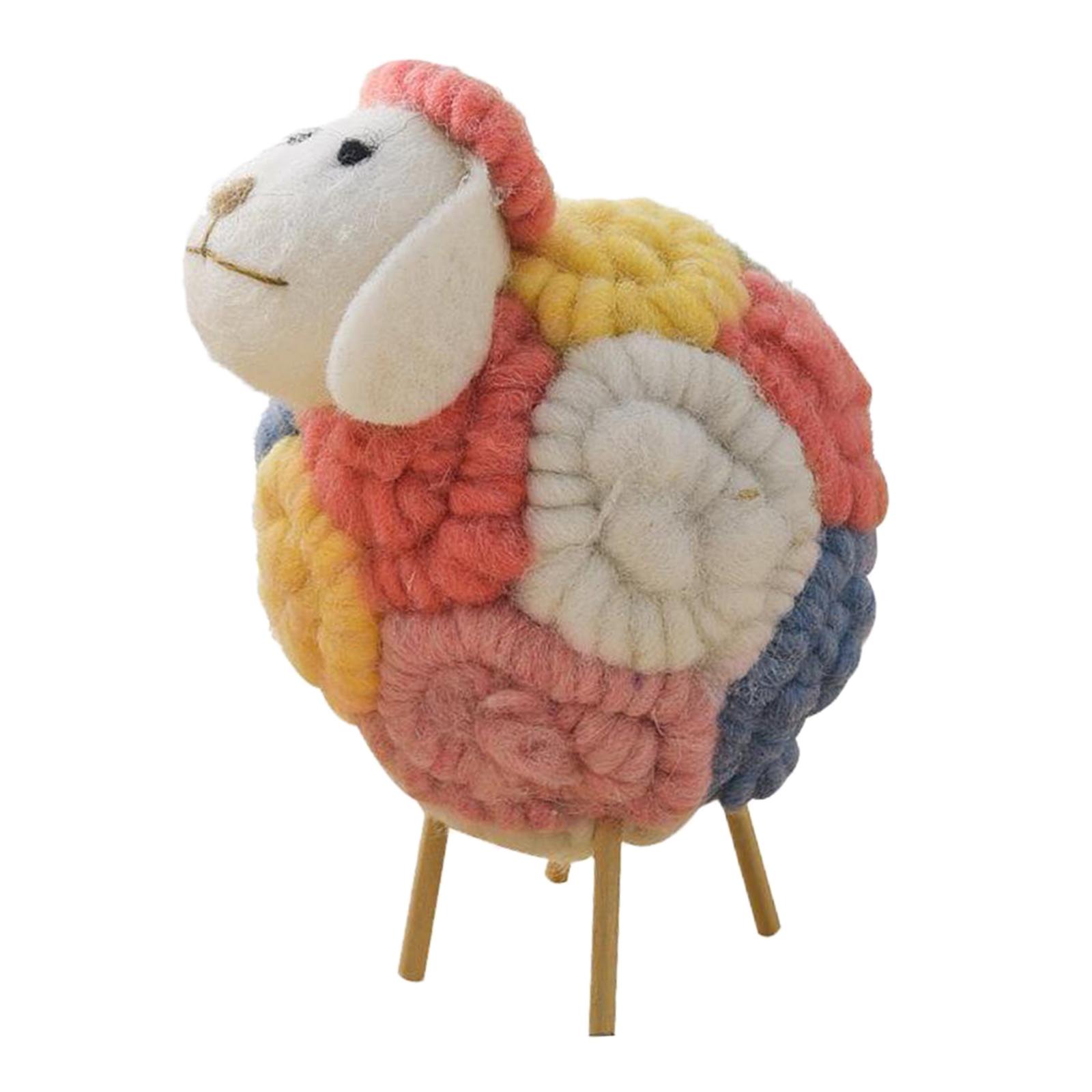 Bothyi - Escultura Moderna De La Estatua Del Animal De La Estatuilla De Las Ovejas Del Fieltro Para El Escritorio De La Sala De Estar