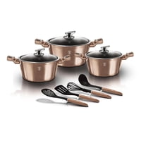 Batería 10Pzs - Berlinger Haus, Línea Rose Gold , Antiadherente.