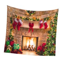 Bothyi - Fondo De Chimenea De Navidad, Tela De Fondo Navideña Para Decoración De Fiesta En Casa, 150Cm X 130Cm