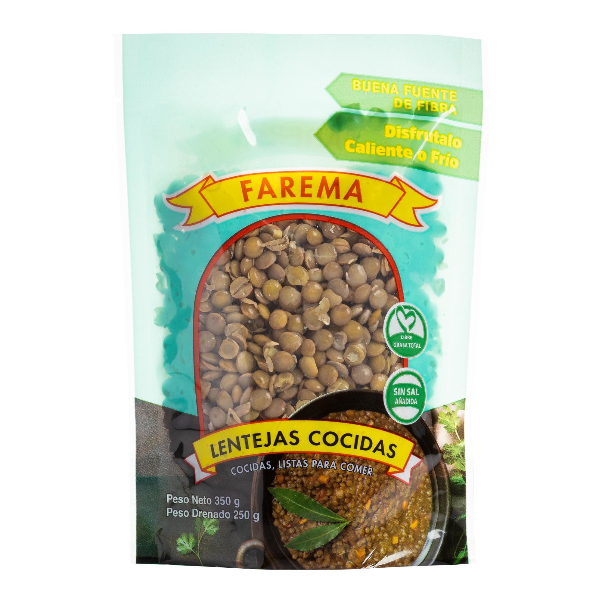 Lentejas Cocidas Envasadas 250 g Farema