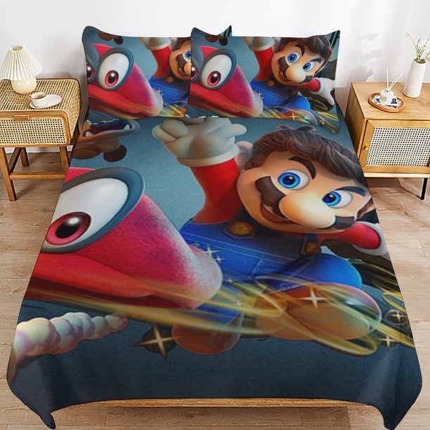 Super Mario Duvet Cover Set 3 Piece Bedding Set Double Sided Printing Decorative Comforter Cover Set