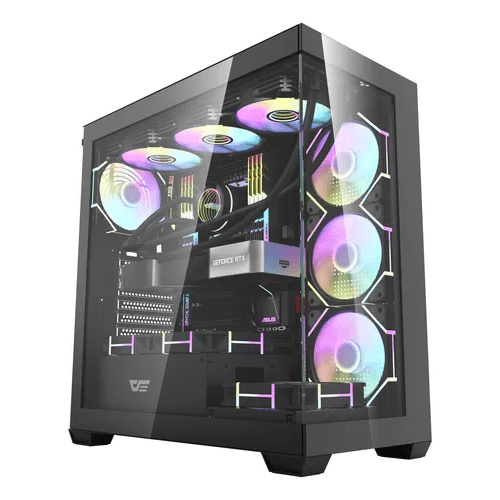 Gabinete Darkflash Ds900 Black Atx Vidrio Templado Negro