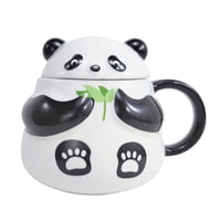 Magideal - Taza De Agua Panda, Taza De Café Fácil De Limpiar Con Tapa, Novedad, Taza Bonita De Panda, Taza De Agua De Cerámica Para Té, Jugo, Bebidas, Viajes De