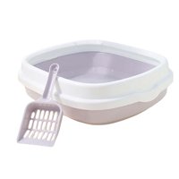 Magideal - Bandeja De Arena Para Inodoro Semicerrada Para Gatos, Más Fuerte, Fácil De Limpiar, Limpieza, Viaje, Desmontable, Duradera, Caja De Arena Abierta Para , Gris