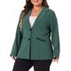 thumbnail image 4 of Agnes Orinda Blazer de Oficina para Mujer Talla Grande de Otoño con Solapa Muesca y Botones 4X Verde Oscuro, 4 of 6