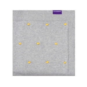 Clevamama - Frazada Algodón Orgánico Con Pompones - 80X100Cm - Gris