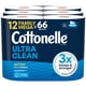 thumbnail image 1 of Papel higiénico Cottonelle Ultra Clean de 1 capa, 12 rollos familiares, 1 of 7