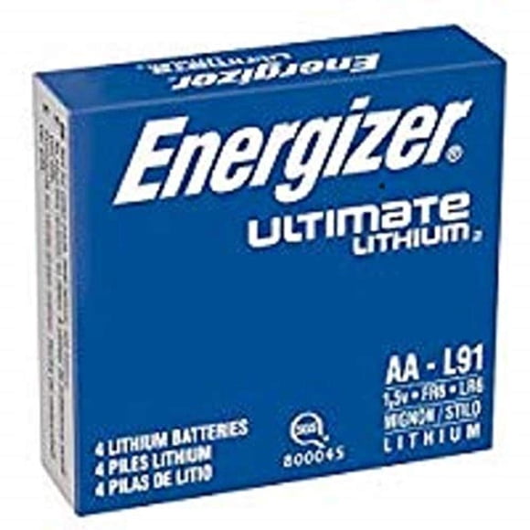 Batería Energizer L91 AA Ultimate de litio de 1,5 V (paquete de 4)