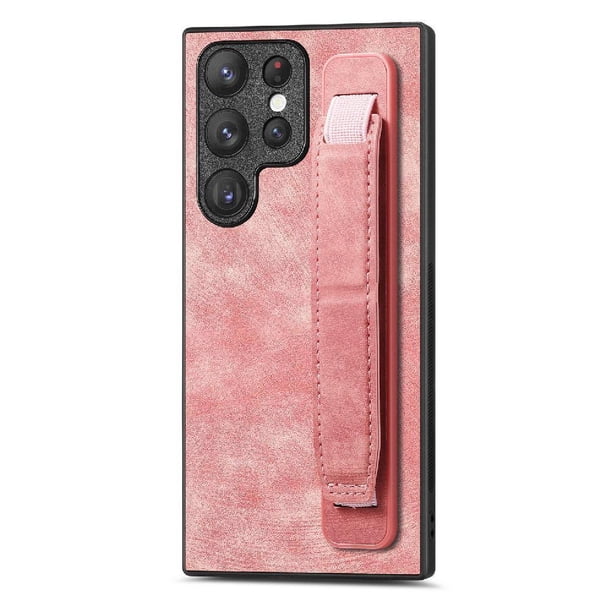 Funda Protectora con Correa para Samsung Galaxy S22 Ultra Resistente a Golpes Rosa