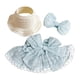 thumbnail image 3 of Vestido De Muñeca De 3 Piezas Con Sombrero, Lazo, Horquilla, Disfraz Para Muñecas De 15 A 17 Cm, Vestido Azul, 3 of 3