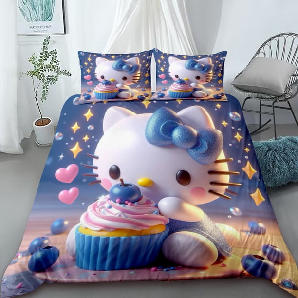 Duvet Cover Hello Kitty Cartoon Bedroom Living Room Decoration Quilt Cover Bedding Set Queen King Size Children Adult GiftBed Sheets