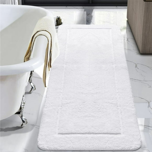 Alfombra de baño LOCHAS Luminosa antideslizante, 60 x 150 cm, color blanco