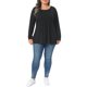 thumbnail image 2 of Agnes Orinda Disfraces de Halloween para Mujeres Talla Grande Camiseta con Cuello Redondo Plisado de Manga Larga Blusa Suave y Casual 3X Negro, 2 of 6