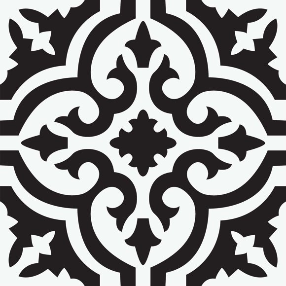 Baldosas FloorPops Parma Peel & Stick, color negro, 30 x 30 cm