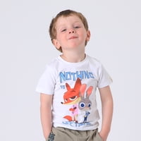 Polera Manga Corta Niño Blanco Nick & Hopps Zootopia Disney