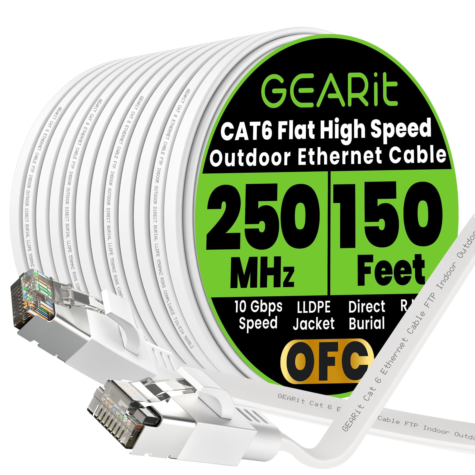 Cable Ethernet Gearit Cat6 46m Exterior Plano 10gbps