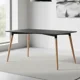 thumbnail image 1 of Mesa de Comedor Moderna Negra 120x80 Estilo Nórdico con Patas de Madera de Haya, 1 of 3