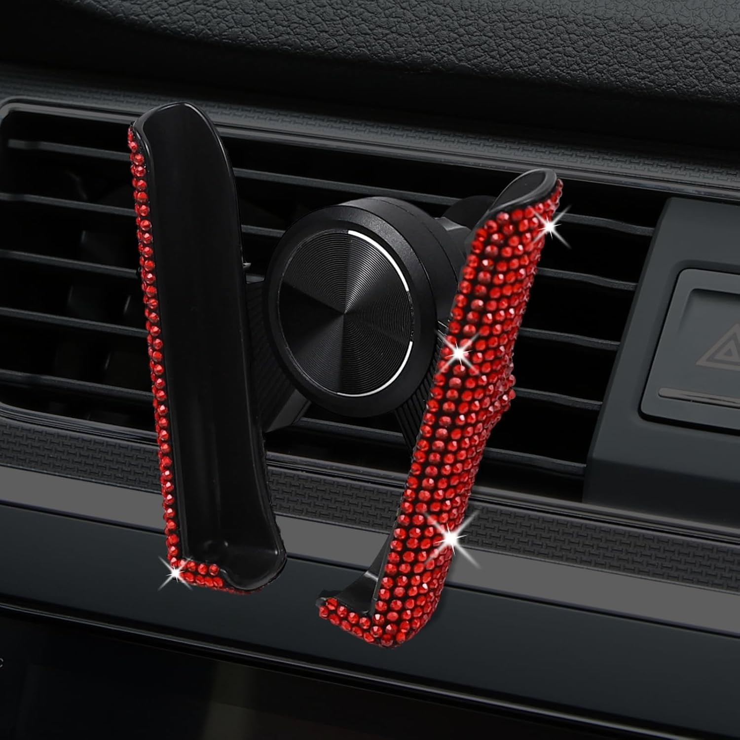 Genérico - Soporte De Cristal Ajustable Para Teléfono De Coche - Soporte De Salpicadero Para Ventilación De Aire, Soporte Universal Para Teléfono Móvil De Vehículo - Rojo