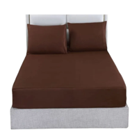 Genérico - Juego Sabanas Unicolor 1.5 Plaza Color Marron