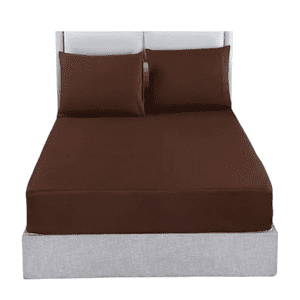 Genérico - Juego Sabanas Unicolor 1.5 Plaza Color Marron
