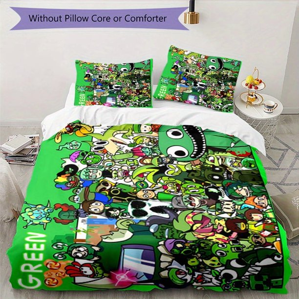 My Singing Monsters 3pcs Bedding Set - Includes 1 Cover & 2 Pillowcases, Breathable Polyester, Machine Washable - Perfect for All Seasons, Zipper Closure, Digital Print, All-Season Comfort, Allseason