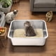 thumbnail image 5 of Caja de arena para gatos LOPYK de acero inoxidable con lados altos, grande, 5 of 7