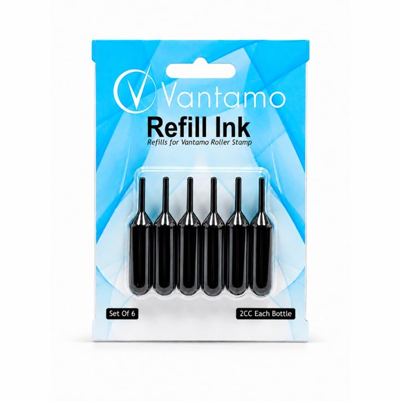 Recargas de sello de goma Vantamo, paquete de 6 unidades, 2 ml cada una
