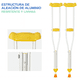 thumbnail image 5 of 2 Baston Muletas Axilares Ajustables Ortopédica Aluminio, 5 of 6