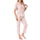 thumbnail image 4 of INSPIRE CHIC Conjunto de Pijama para Mujer con Botones, Estampado Floral de Tencel, Manga Corta, Cuello con Solapa, Pantalones con Bolsillos, Talla L, Amarillo, 4 of 6