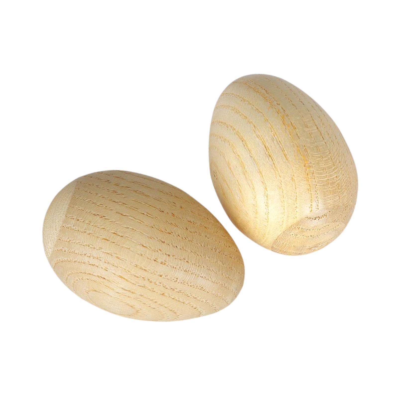 Magideal - 2 Piezas De Huevos De Madera, Agitadores De Mano, Instrumento Musical De Percusión, Regalo De Pascua, Huevos De Madera, Maracas Para Niños Pequeños , L