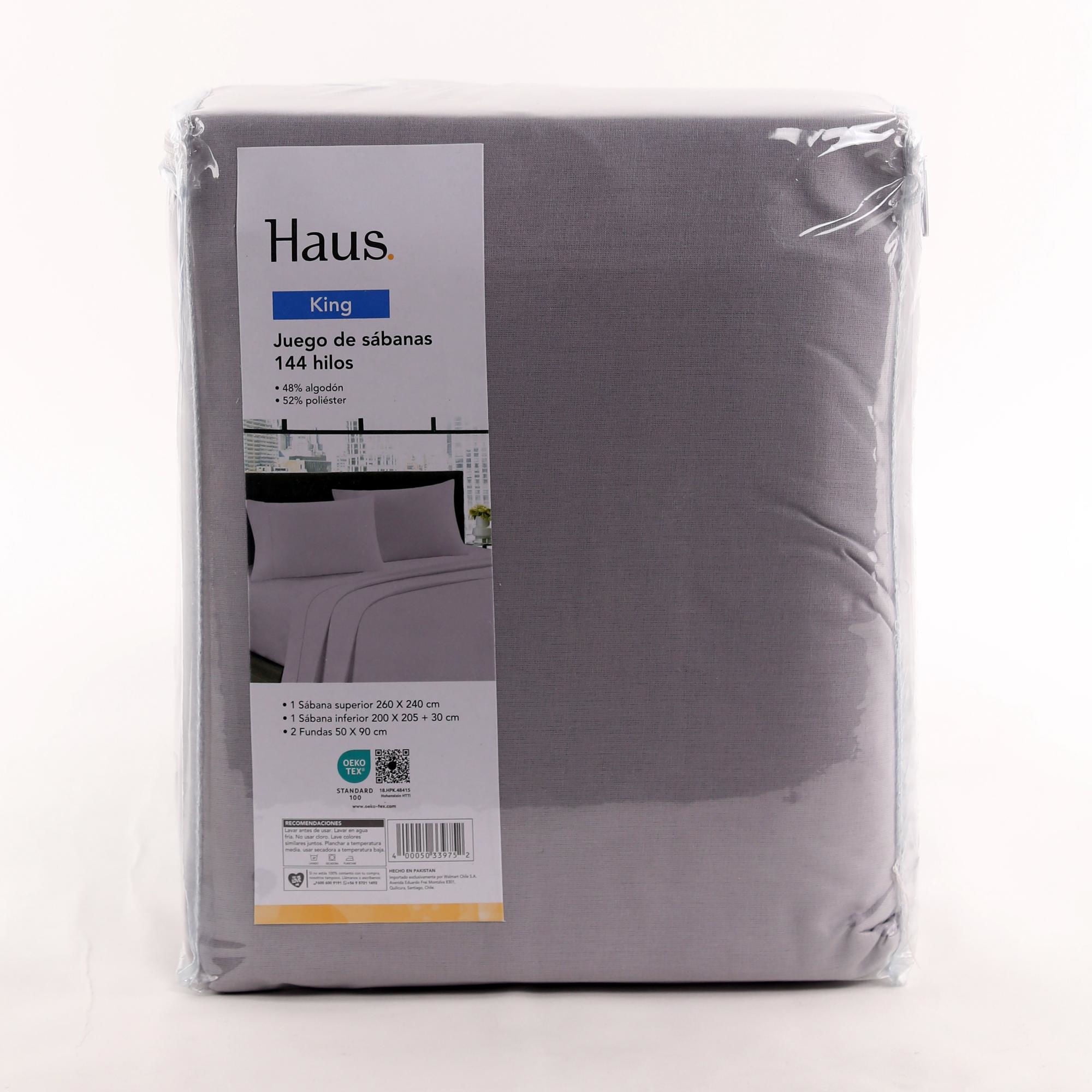 Haus - Juego De Sábanas King 144 Hilos Polycotton 52% - 48% Algodón