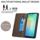 thumbnail image 3 of Funda tipo cartera con bloqueo RFID para Samsung Galaxy A06 Con tapa abatible, portatarjetas, cierre magnético, TPU y soporte Marrón, 3 of 6