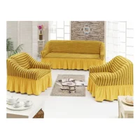 Casadeliacl - Funda Tfi Raya Kit Para Sillón 3+1+1 Líneas / Amarillo / Rayas